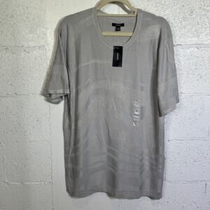 Alfani Men's Tonal Wave Jacquard T-Shirt, grey fog large $50